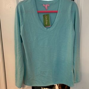 Lilly Pulitzer NWT  diana cashmere pullover breakwaterB LARGE